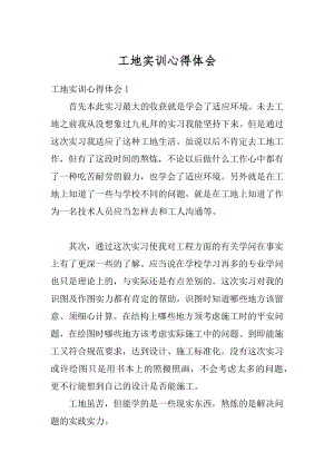 工地实训心得体会优质.docx