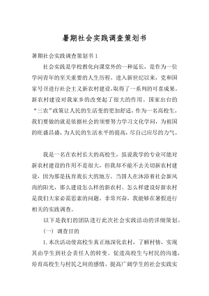 暑期社会实践调查策划书范文.docx