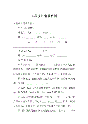 工程项目借款合同精编.docx