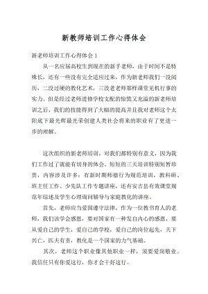 新教师培训工作心得体会例文.docx