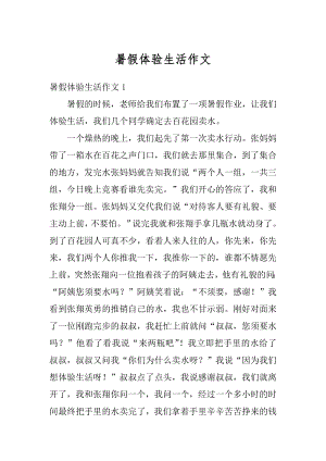 暑假体验生活作文精编.docx