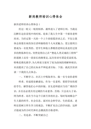 新岗教师培训心得体会优质.docx