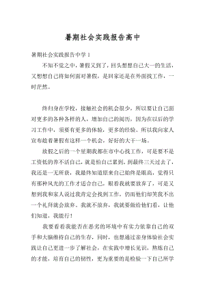 暑期社会实践报告高中精编.docx