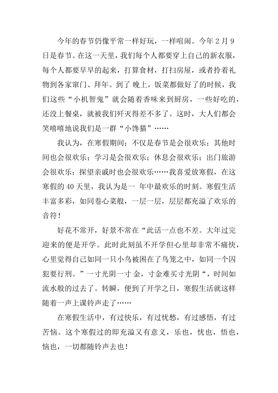 快乐寒假生活作文汇编.docx_第2页