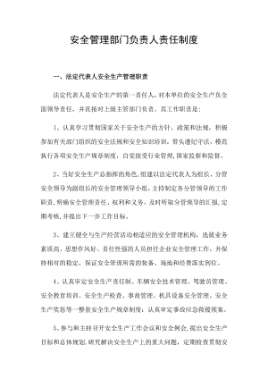 安全管理部门负责人责任制度.docx