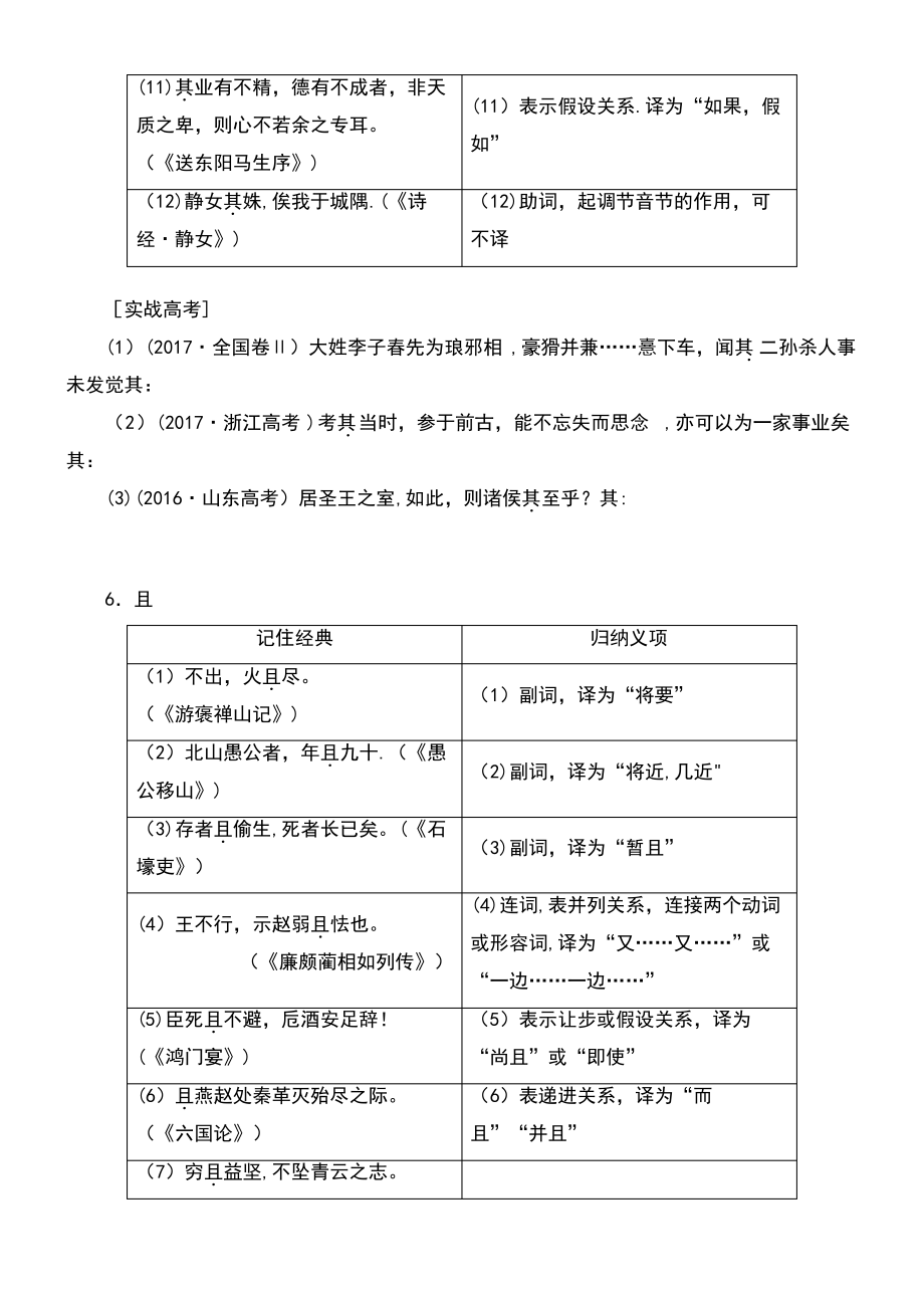 (通用版)2018-2019学年高三语文一轮复习 特色训练43 18个文言虚词归纳串记练(其、且).pdf_第2页