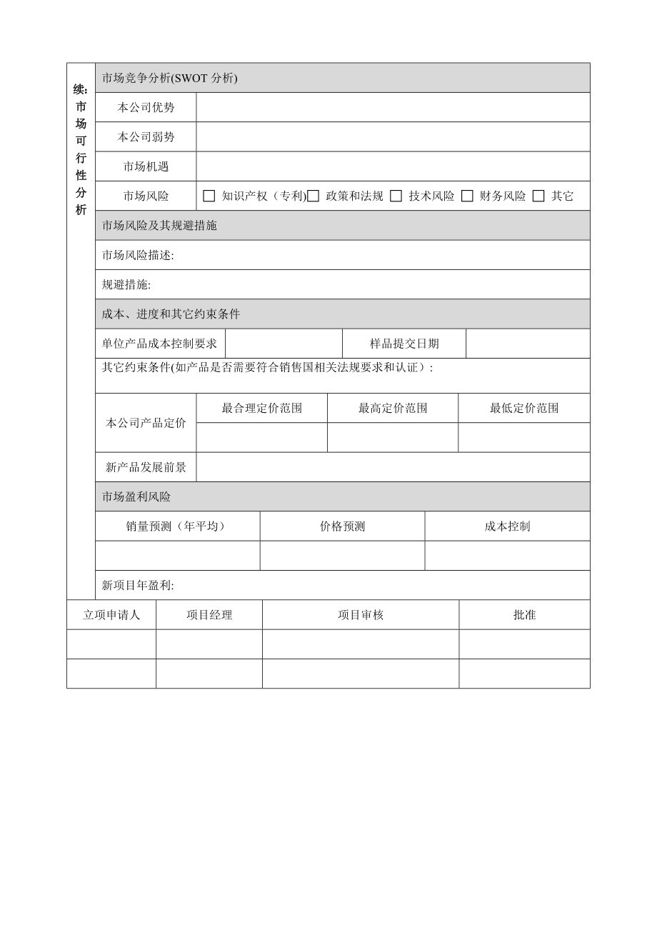 新产品开发立项申请表(完整).doc_第2页