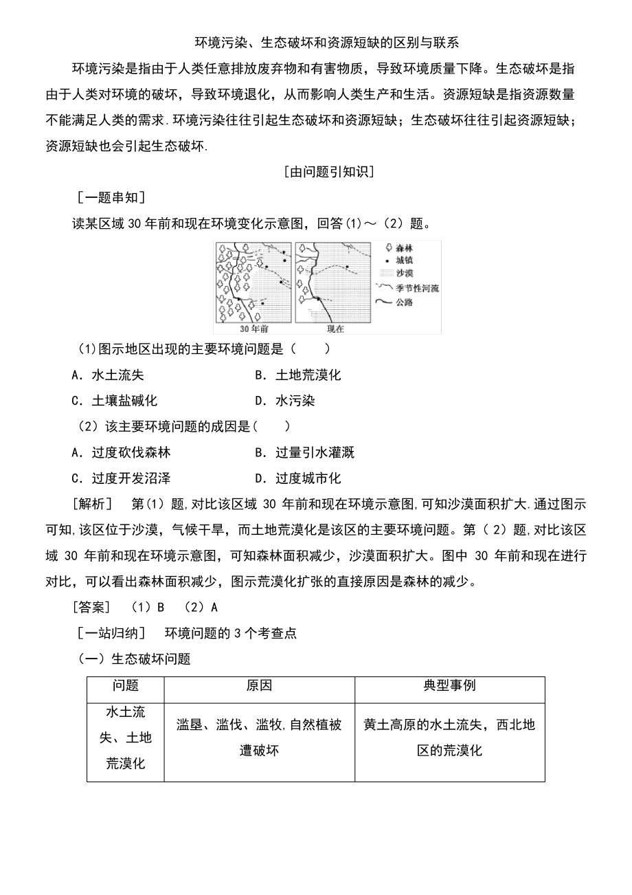 (通用版)2019版高考地理一轮复习 第三部分 人文地理 第六章 人类与地理环境的协调发展学案.pdf_第2页