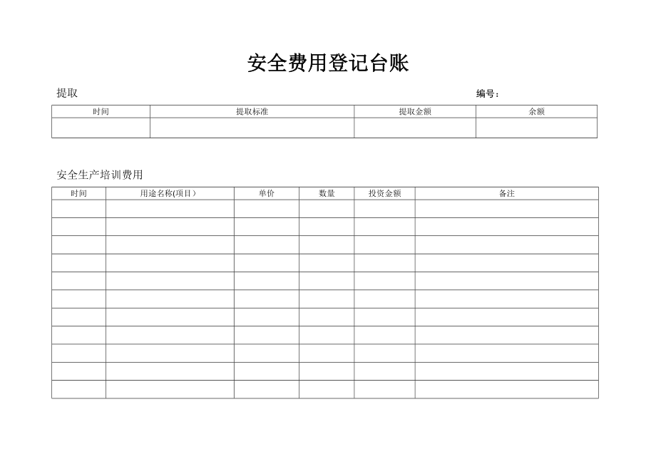 安全生产投入费用台账.doc_第1页