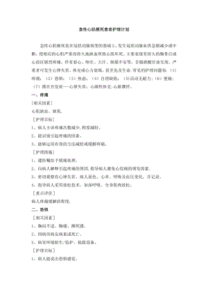 急性心肌梗死病人护理计划.doc