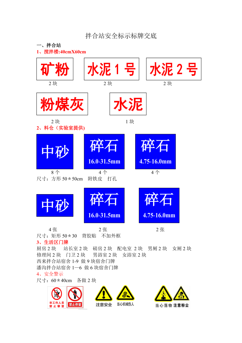 施工现场、拌合站安全标示标牌.doc_第1页