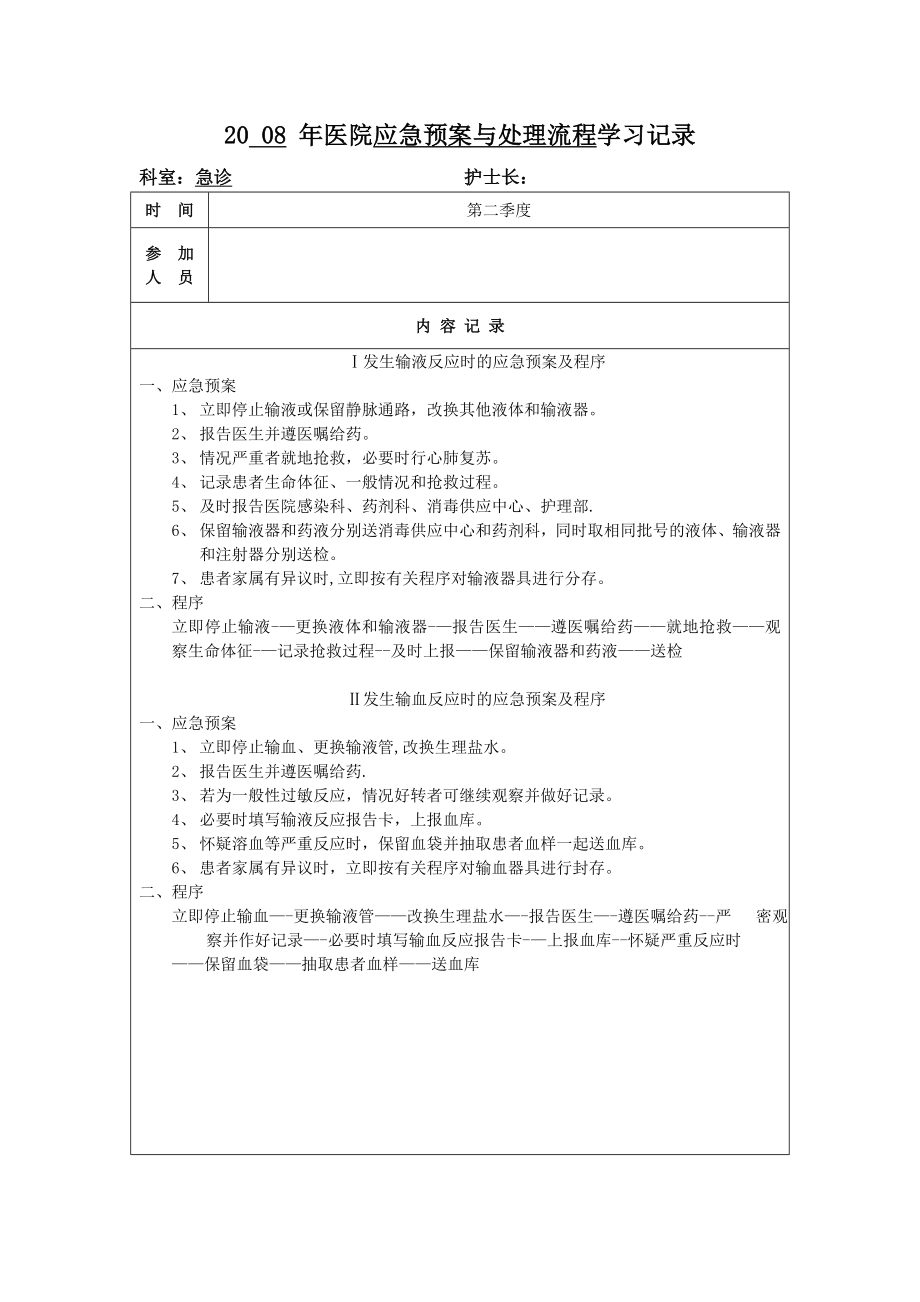 应急预案与处理流程---学习记录-输液反应、输血反应.doc_第1页