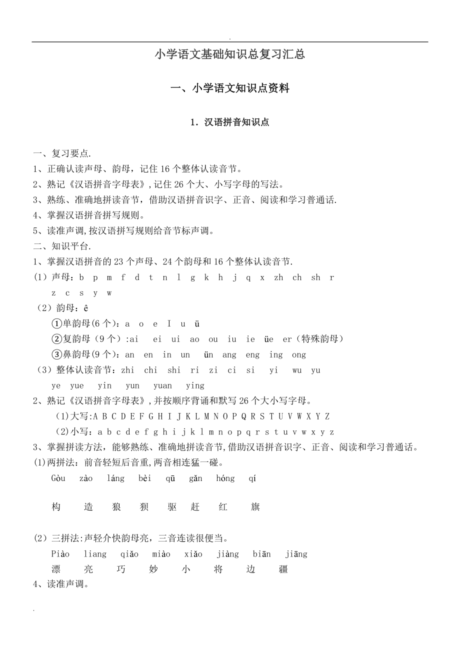 小学语文基础知识总复习汇总.doc_第1页