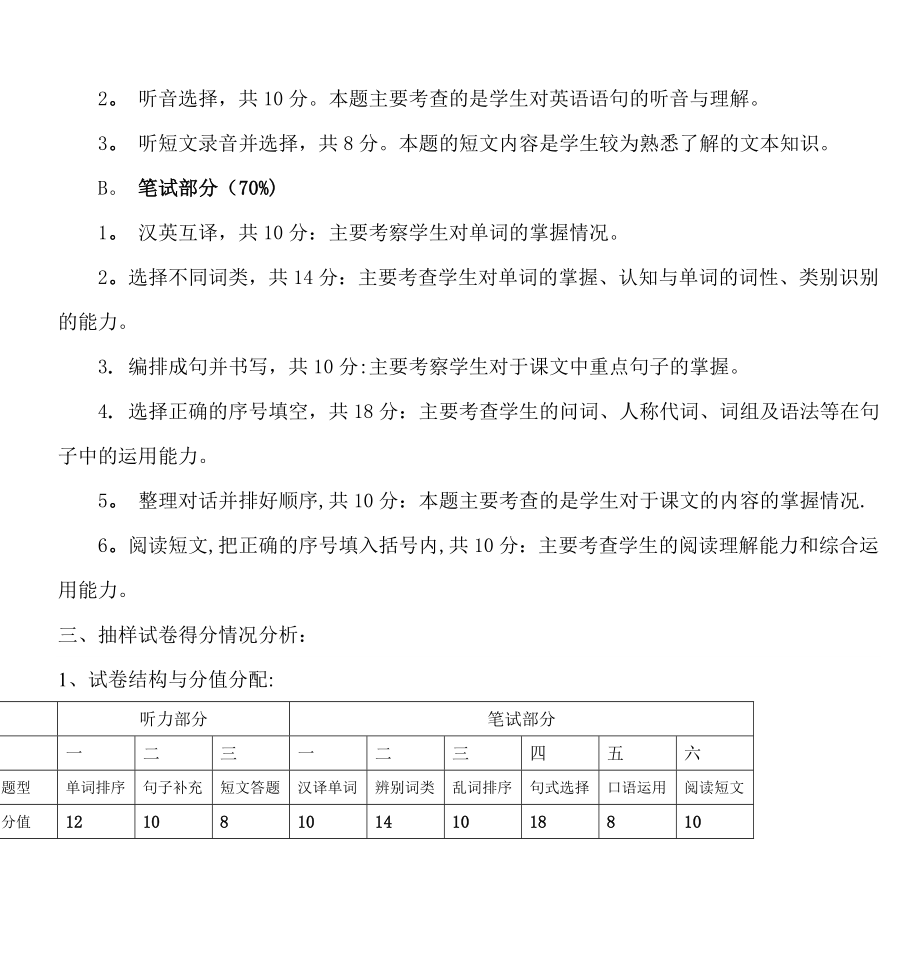 小学英语期末五年级检测质量分析.doc_第2页