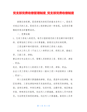 党支部党费收缴管理制度_党支部党费收缴制度.doc