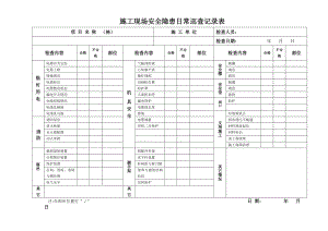 施工现场安全隐患日常巡查记录表.doc