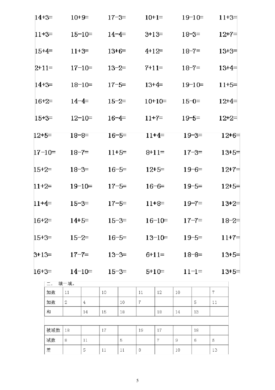 20以内的所有加减法计算题(可编辑修改word版).pdf_第1页