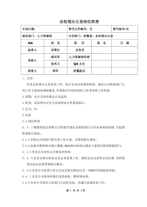 总经理办公室岗位职责.doc