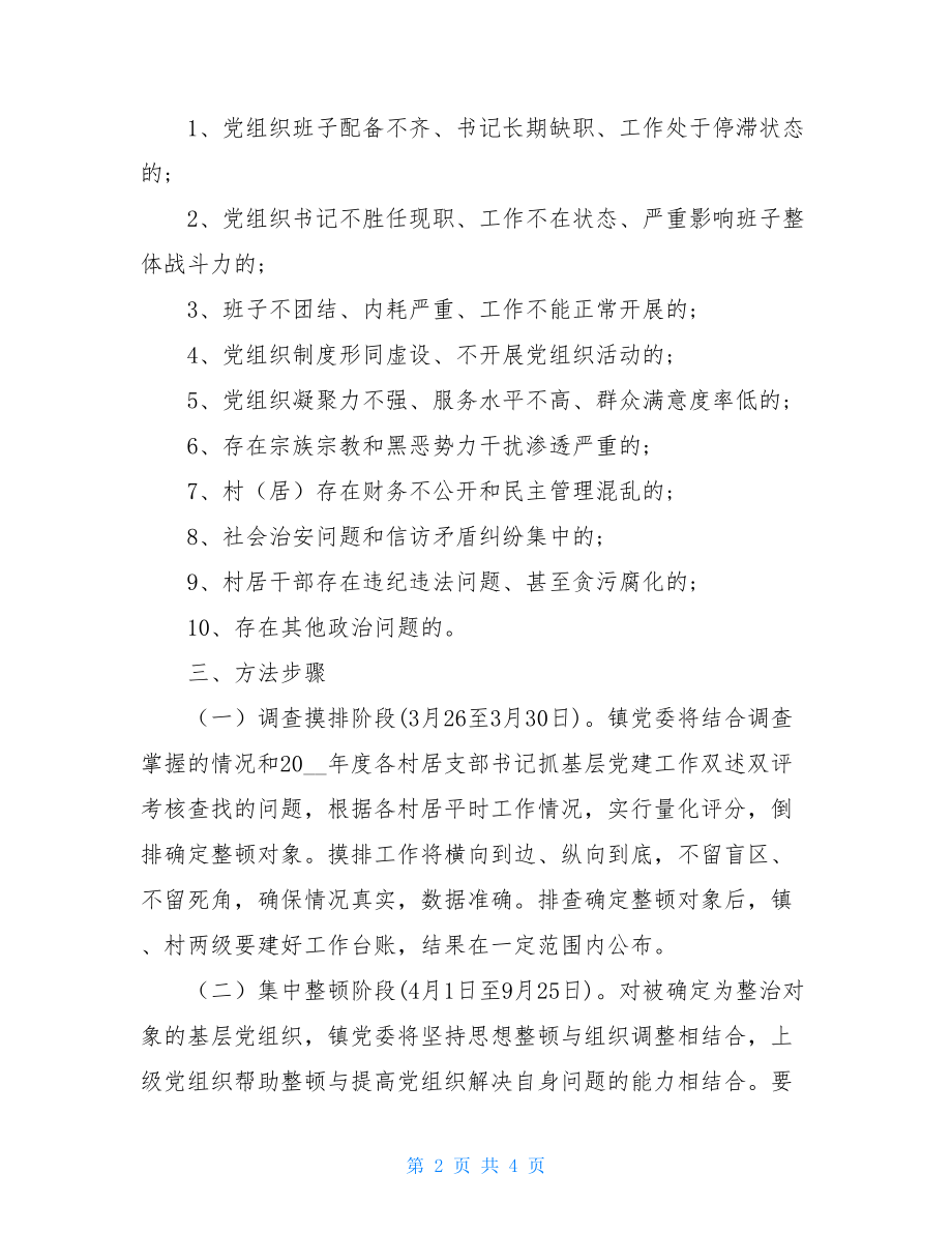 软弱涣散基层党组织整改方案 软弱涣散基层党组织整改措施.doc_第2页