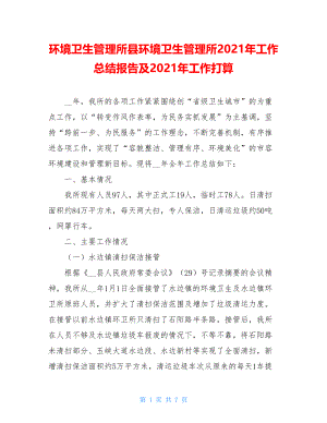 环境卫生管理所县环境卫生管理所2021年工作总结报告及2021年工作打算.doc