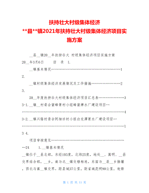 扶持壮大村级集体经济 --县--镇2021年扶持壮大村级集体经济项目实施方案 .doc