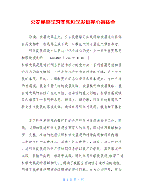 公安民警学习实践科学发展观心得体会 .doc