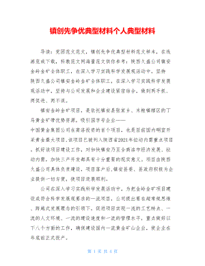 镇创先争优典型材料个人典型材料.doc