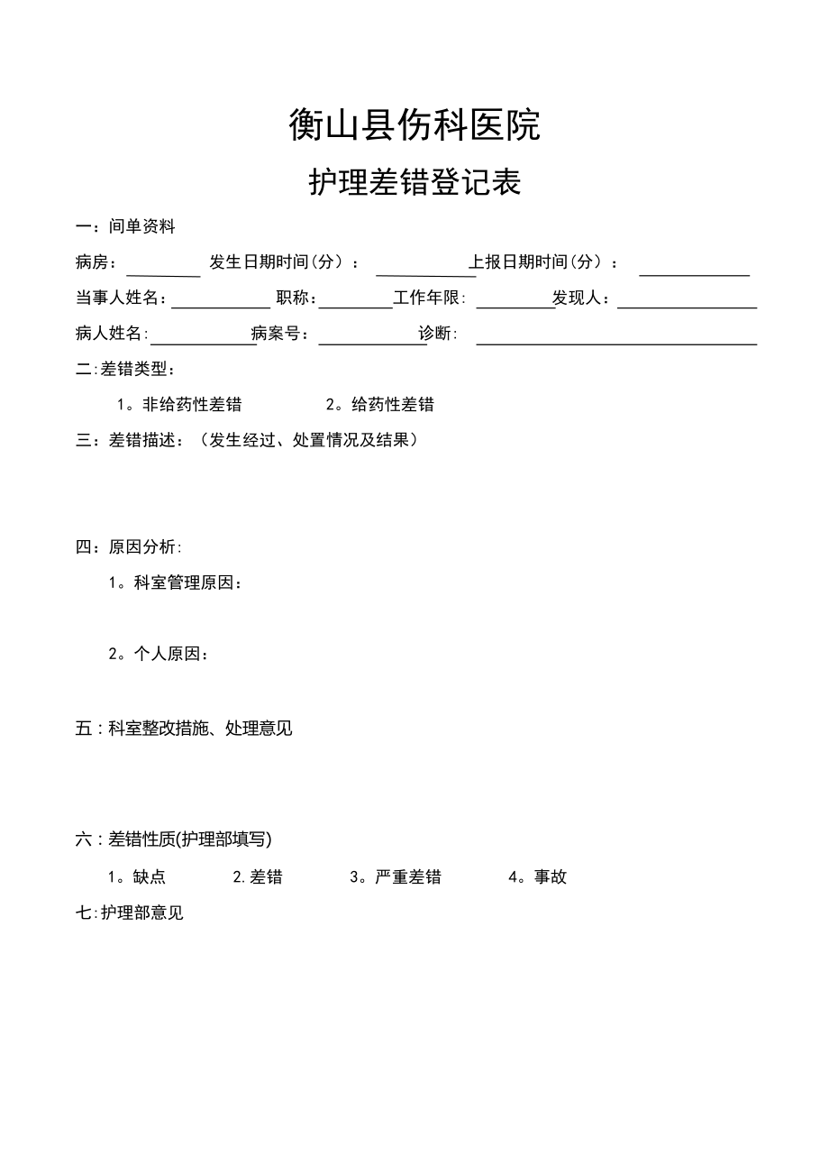 护理差错登记表.doc_第1页