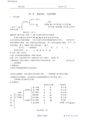 最全面高一必修三化学一些知识点总结2021.pdf