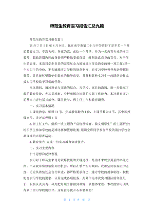 师范生教育实习报告汇总九篇.docx