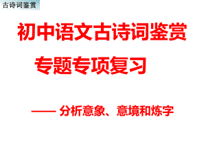 初中语文古诗词鉴赏：意象、意境与炼字ppt课件.ppt