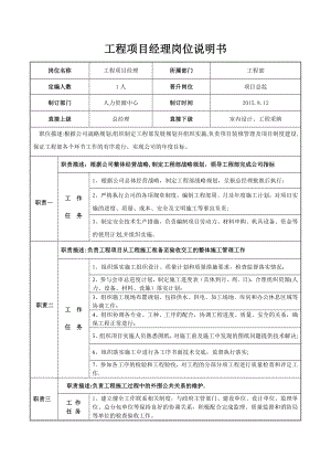 工程项目经理岗位说明书-(2).doc