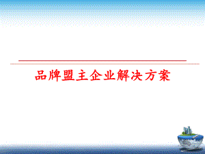 最新品牌盟主企业解决方案PPT课件.ppt