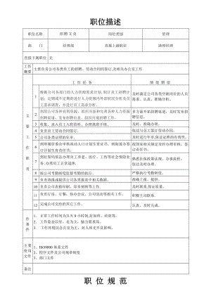 招聘文员--岗位说明书.doc