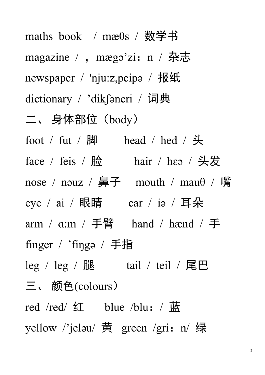 小学英语单词大全(带音标)24840.doc_第2页