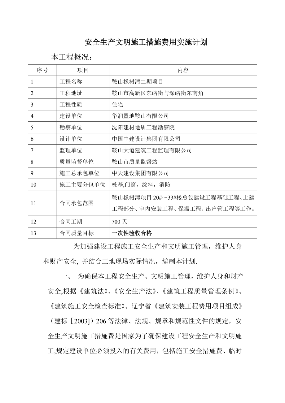 安全生产文明施工措施费用-安措费清单.doc_第1页