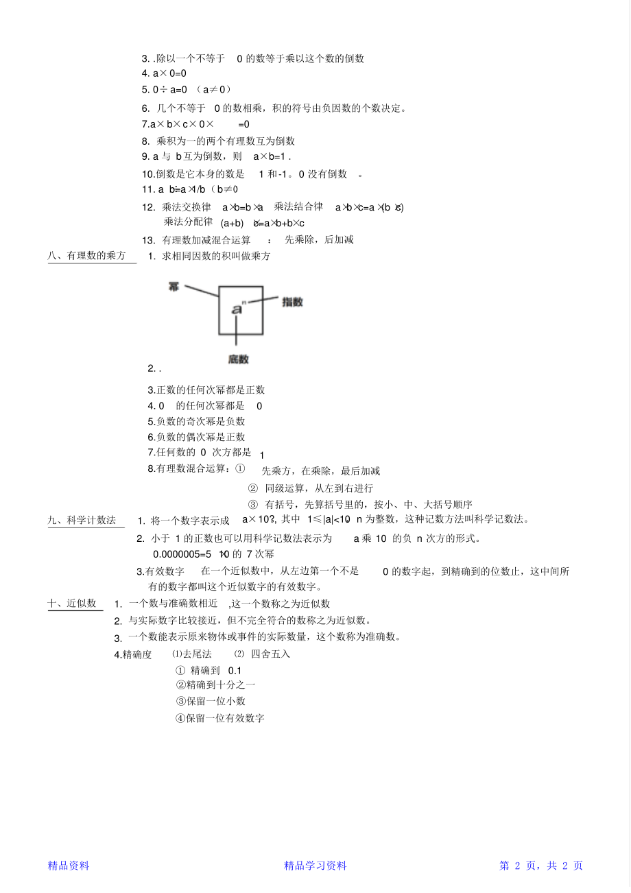 最新最全面初一数学第一章知识点总结(精华版).pdf_第2页