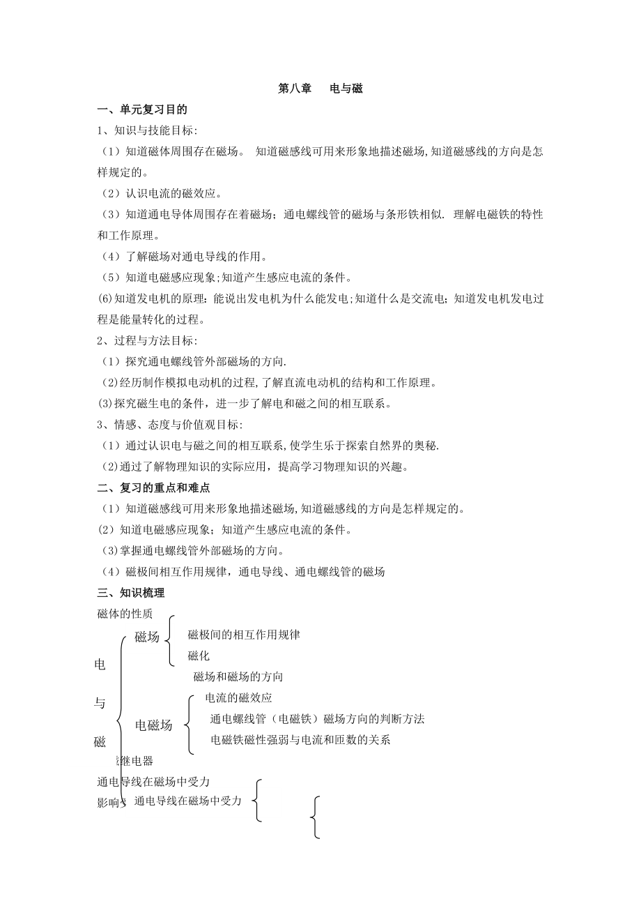 年物理中考复习教案---电与磁.doc_第1页