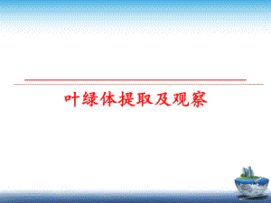 最新叶绿体提取及观察精品课件.ppt