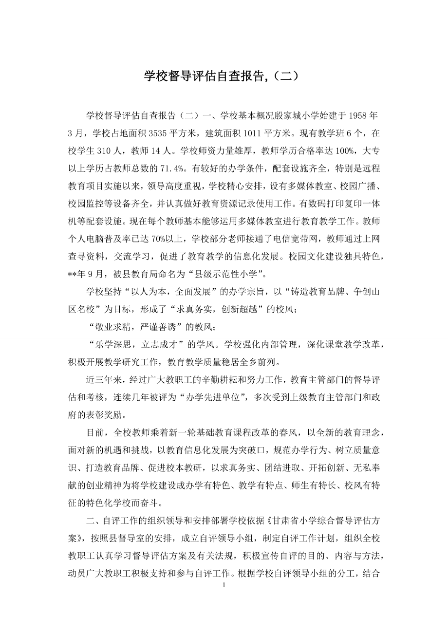 学校督导评估自查报告-(二).docx_第1页