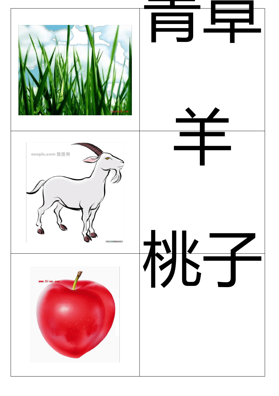 (完整word版)幼儿识字卡片配图一：动植物.pdf_第1页