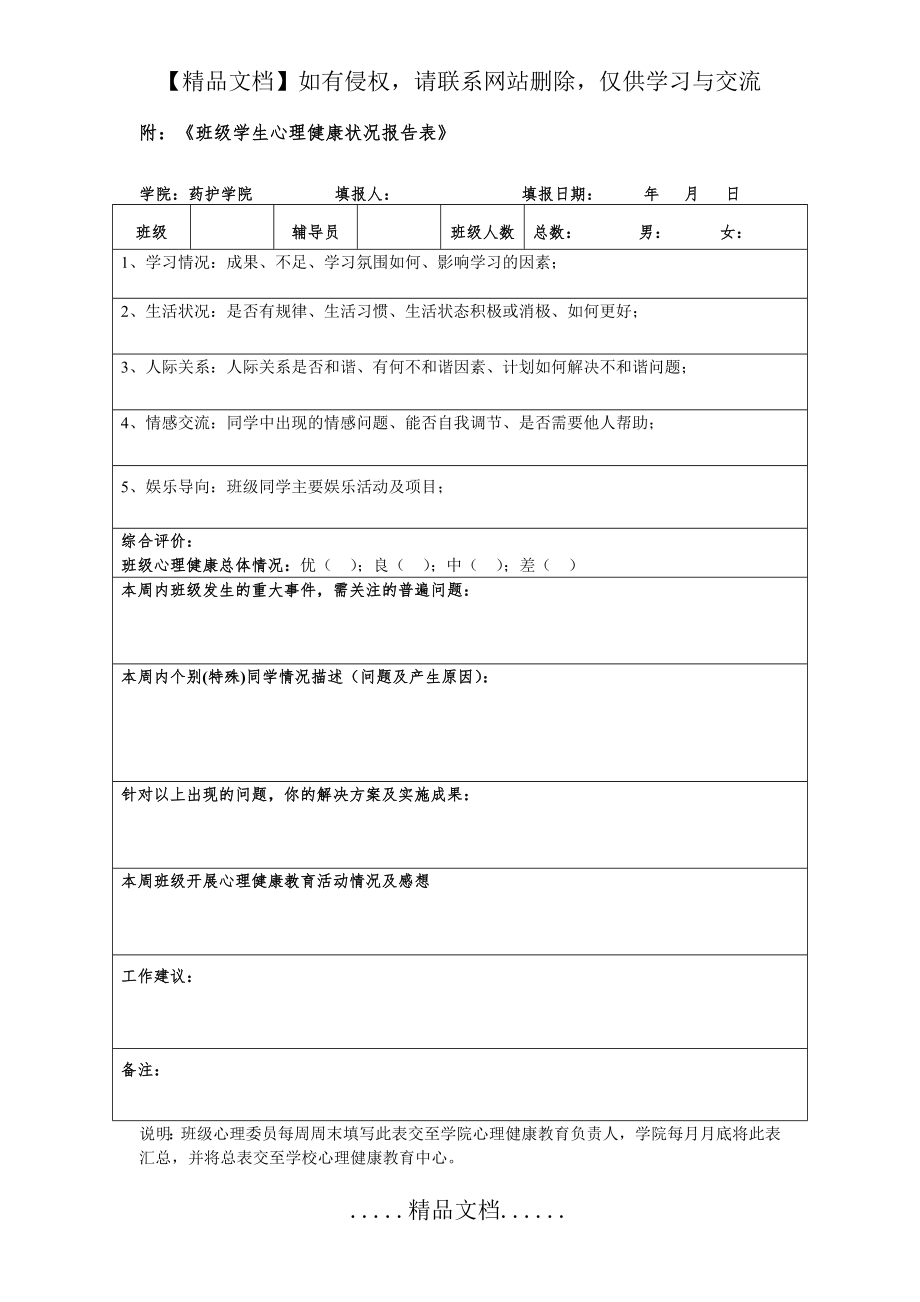 班级学生心理健康状况调查表.doc_第2页