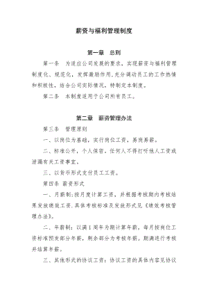 某公司薪资与福利管理制度.doc