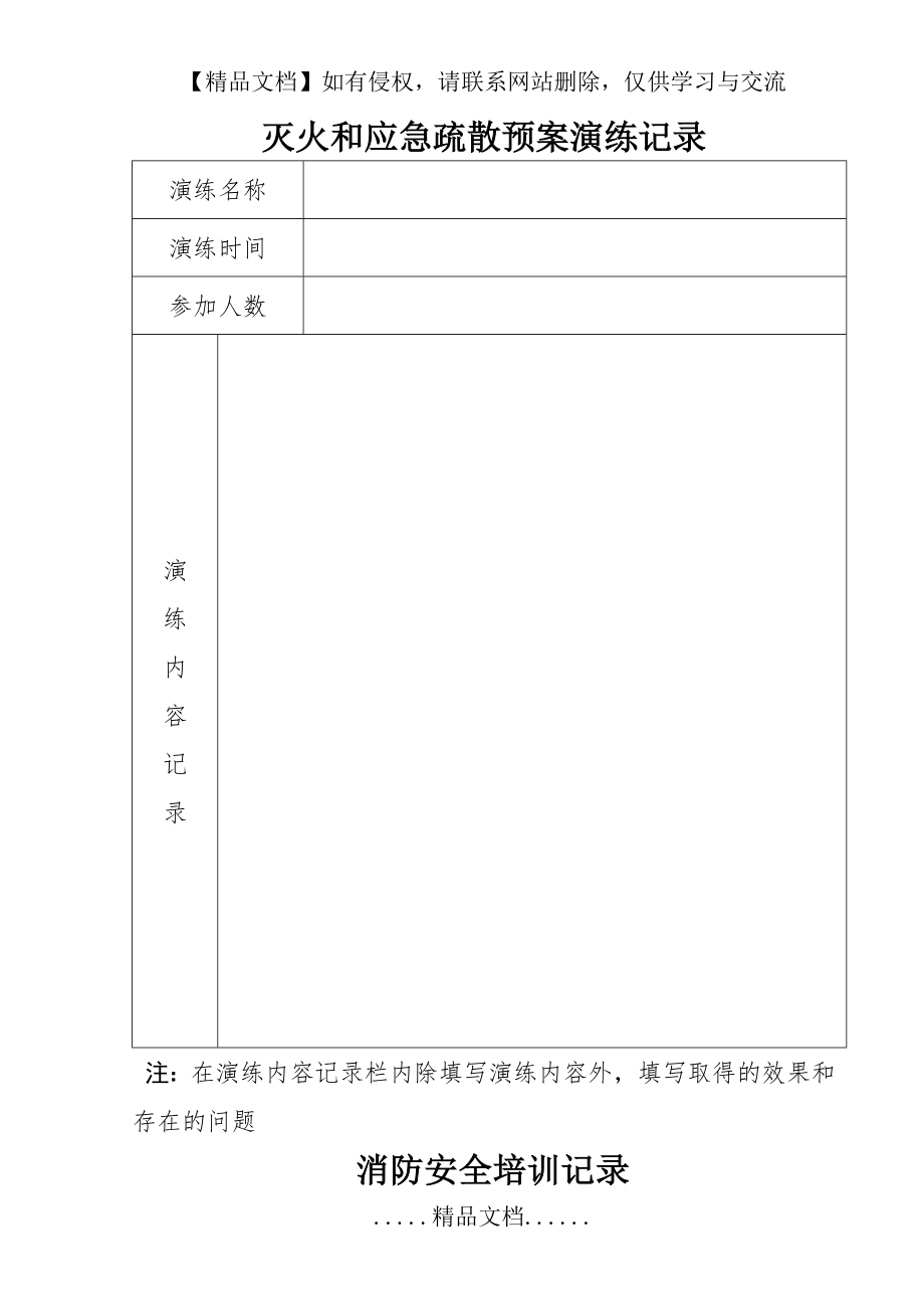 灭火和应急疏散预案演练记录、培训记录.doc_第2页