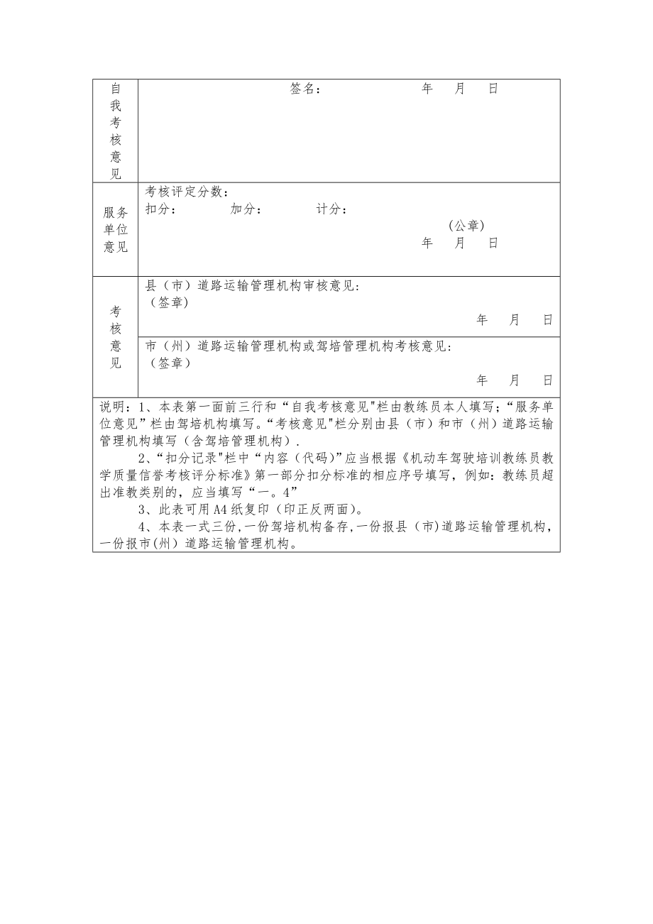 机动车驾驶培训教练员教学质量信誉考核表.doc_第2页