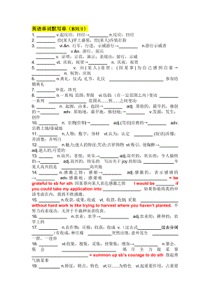 Unit 1 单元词汇检测--高中英语人教版（2019）必修第三册.docx