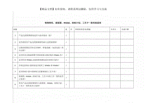 特殊特性、流程图、PFEMA、控制计划、工艺卡一致性检查表.doc