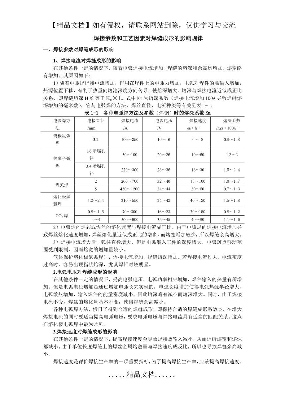 焊接参数和工艺因素对焊缝成形的影响.doc_第2页