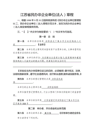 民办非企业单位章程示范文本.docx