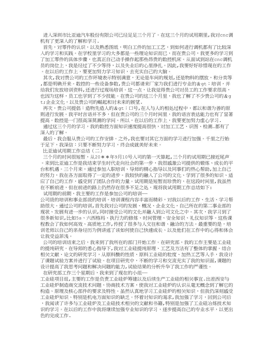 比亚迪试用期工作总结.doc_第2页